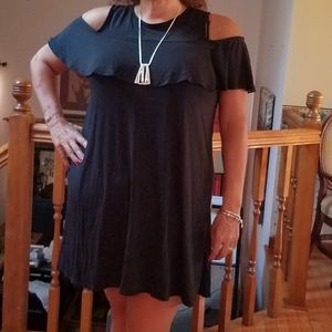 Agnes & Dora black knit DRESS cold shoulder XL